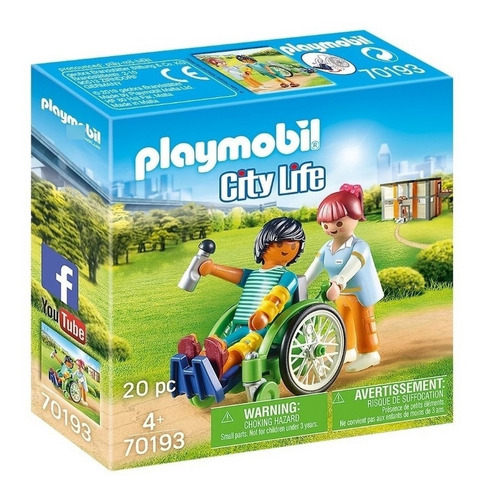 Playmobil Paciente Con Silla De Ruedas Original Jeg 70193