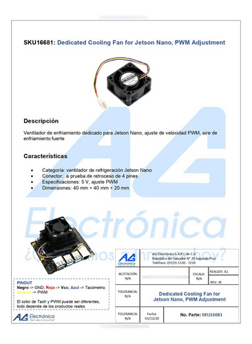 Ventilador 5v Con Ajuste De Velocidad Pwm Para Jetson Nano