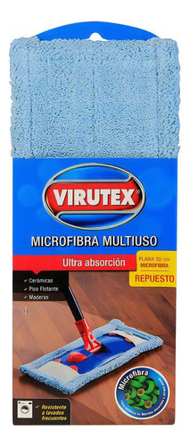 Repuesto Mopa Plana Microfibra Virutex 35cm