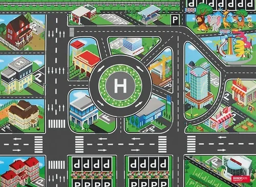 Lona Para Ni os Circuito De Autos Tipo Alfombra Pista City