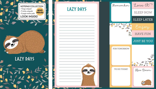 Libro Notas Adhesivas: Colección Blocs Notas (sloth Lazy