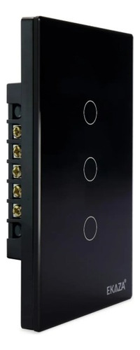 Interruptor Zigbee Inteligente 3 Botões Smart Touch Alexa Ek Preto