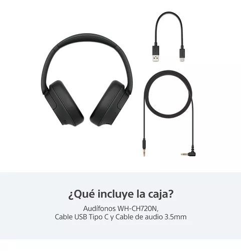  Sony WH-CH520 - Auriculares inalámbricos Bluetooth con  micrófono para llamadas y control de voz, hasta 50 horas de duración de la  batería con función de carga rápida, incluye cable de carga