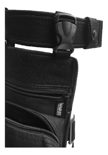 Bornal Tático Pochete De Perna Swat + Cinto De Guarnição Na Cor Preto