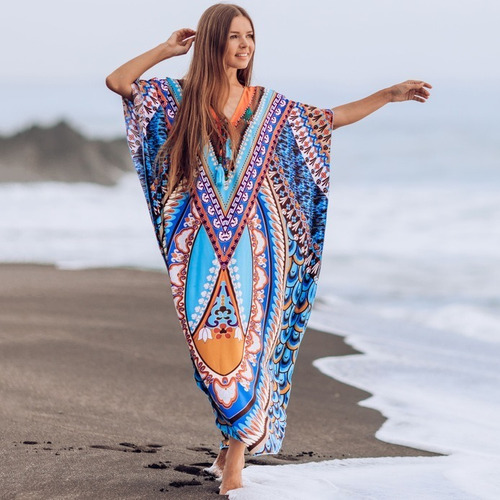 Vestido De Túnica Para Mujer Vestido De Playa Con Bata Turca