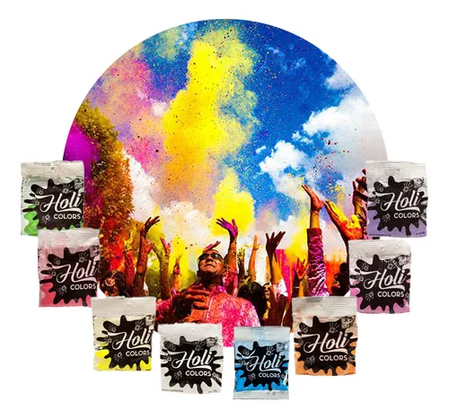 Polvo De Colores Holi X 5 Unidades Egresados Fiesta Carnaval