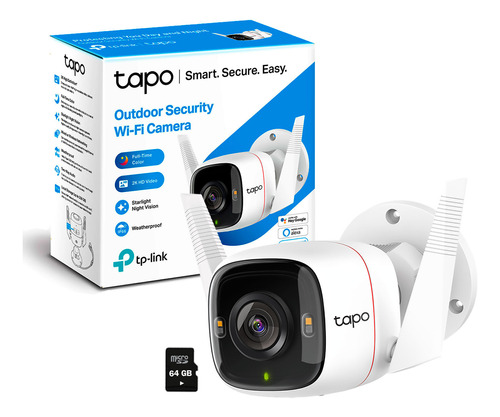 Cámara Vigilancia Wi-fi Tp-link Tapo C320ws 4mp 2k + Sd 64gb