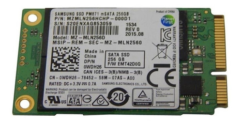 Ssd Msata 256gb Samsung Pm871 Mzmln256hc Wdh26