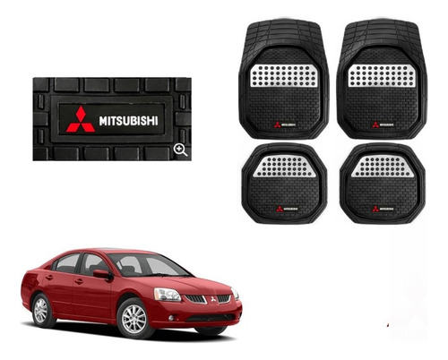 Tapetes 4pz Charola 3d Logo Mitsubishi Galant 2004 A 2008