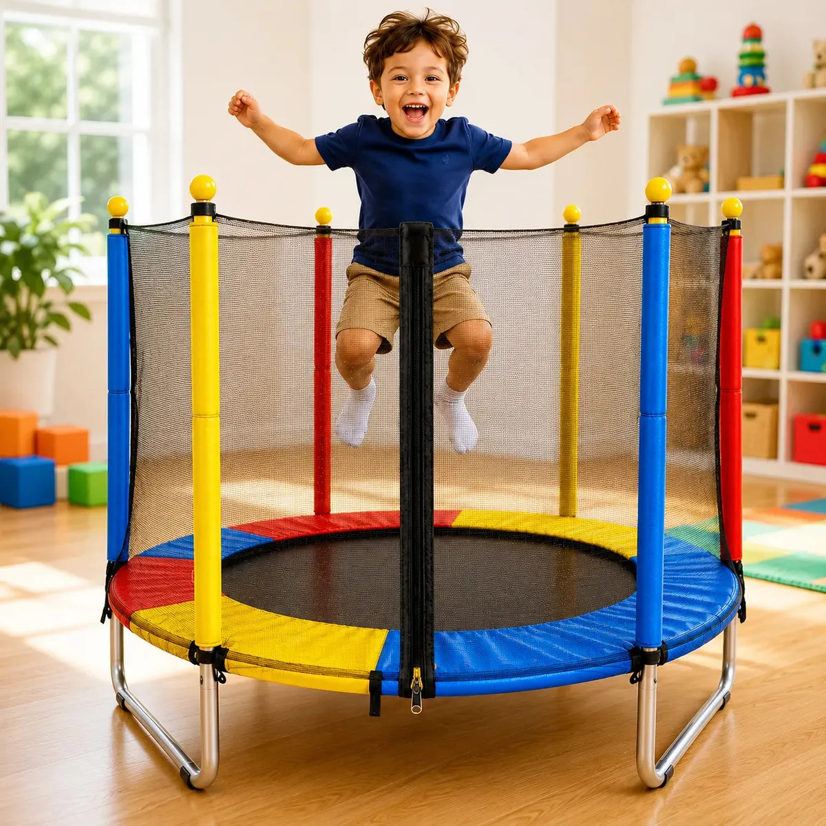 Cama Elástica Pula Pula Infantil Trampolim 1,40 Metros Proteção Colorida