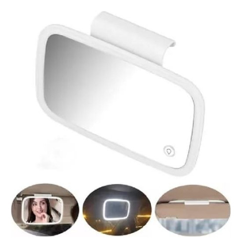 Espejo Extensible Para Auto Con Luz Usb Blanco