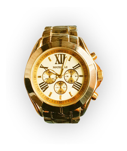 Relogio Pulso Dourado Geneva Feminino Angelina Jolie Luxo