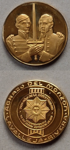 Medalla De Uruguay Abrazo  Generales Lavalleja Y Rivera