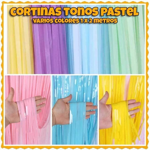 Cortinas Decorativas Colores Mate Pastel Flecos 