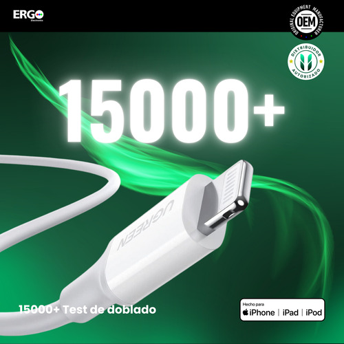 Cable Ugreen Usb-c A Lightning 60w 3a Carga Rápida Tpe 1m N