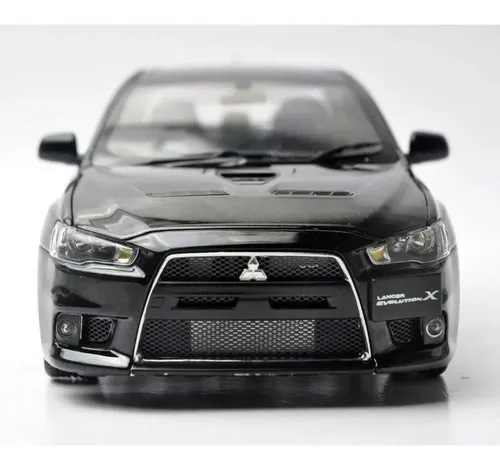 Miniatura Carro Mitsubishi Lancer Evolution X Preto 1:18 Csm