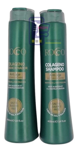 Shampoo + Acondicionador Colágeno Sin Sal Rocco 400ml