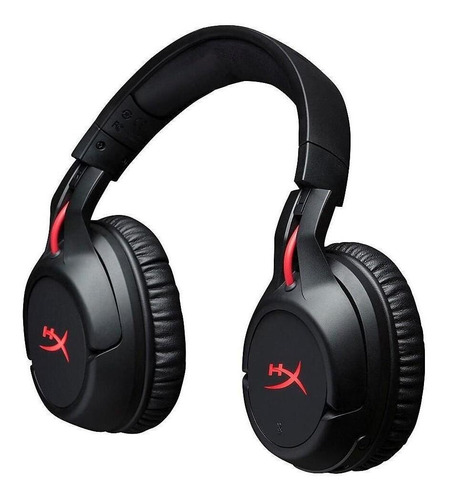 Imagen 3 de 4 de Audífonos gamer inalámbricos HyperX Cloud Flight negro con luz rojo LED