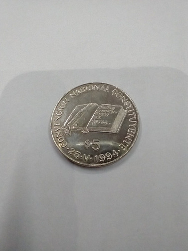 Moneda $5 Constitución Nacional República Argentina Año 1994