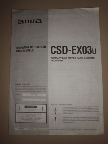 Manual De Ususario Aiwa