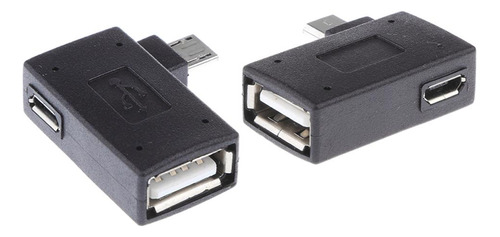 2 Adaptadores De Host Otg Micro Usb 2.0 De Ángulo Izquierdo