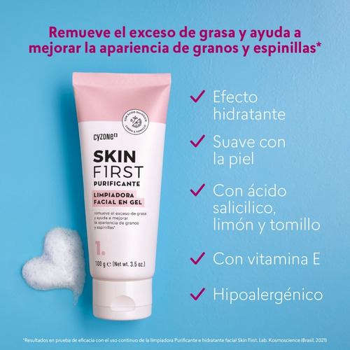 Imagen 6 de 6 de Limpiadora Facial En Gel Skin First - Cyzone