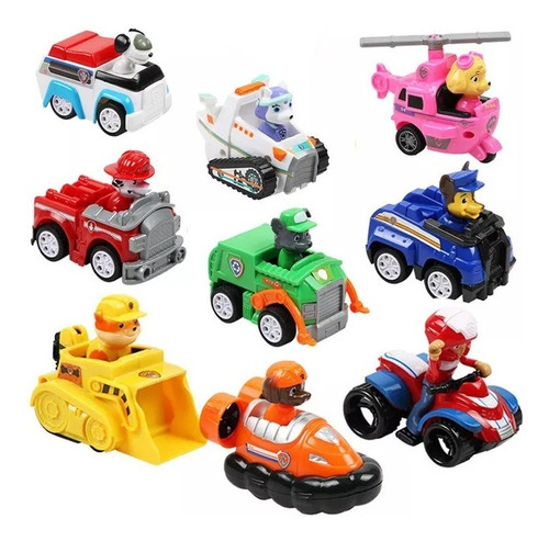 9 Autos Set Completo Paw Patrol Nuevos