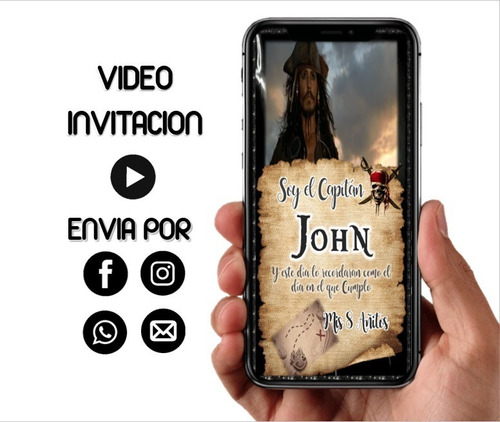 Video Invitación Piratas Del Caribe