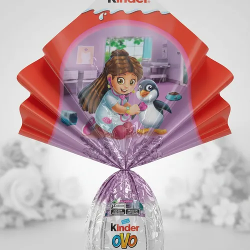 Ovo de Páscoa Mundo da Veterinaria Kinder Menina Grande 150g