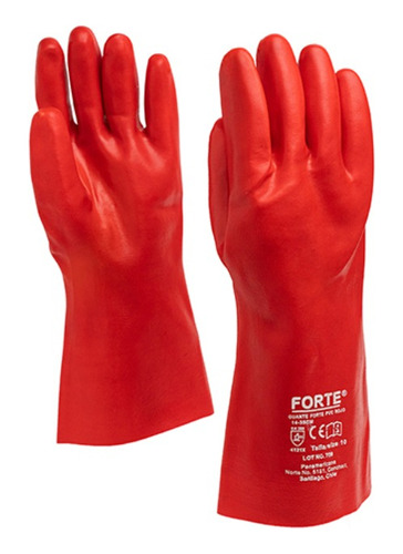 Guante Pvc Rojo 14 ( Largo 35 Cm ) Certificado