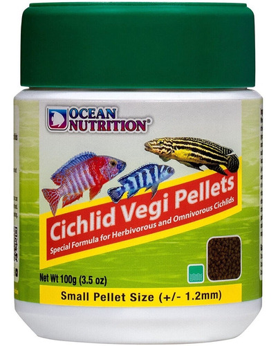 Alimento Ciclidos Vegi Pellets Ocean Nutrition 100g Small