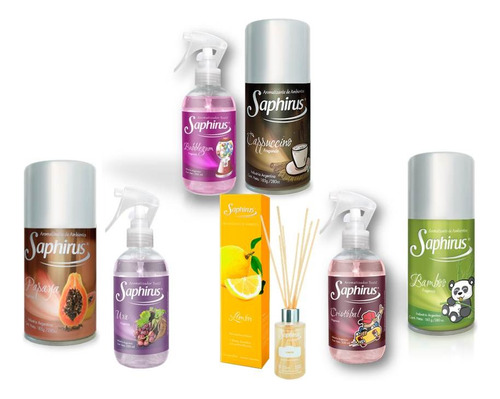 Kit Aromatizador +difusor+textil Saphirus  3 Productos