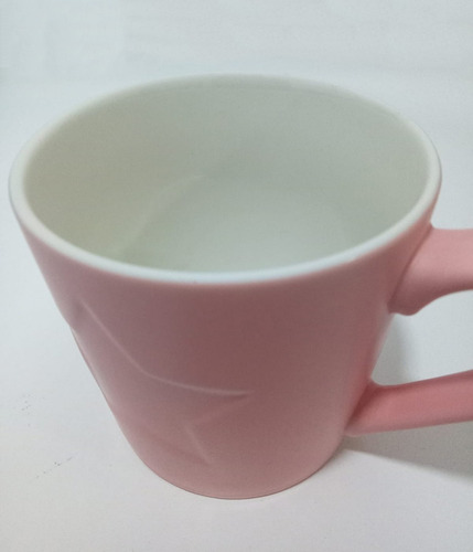Taza Jarro Mugg Cerámica Color Opaco 350ml Pettish Online Color Rosa Interior Blanco Estrella