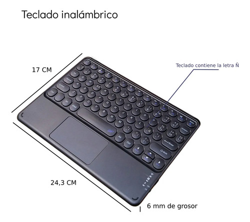 Teclado Con Touchpad, Inalámbrico Bluetooth