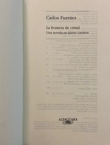 La Frontera De Cristal, Carlos Fuentes (Reacondicionado)