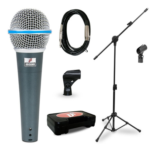 Microfone Arcano Osme-8 Xlr-p10 + 1 Pedestal 