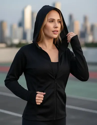 MLB 5058974454 Jaqueta Esportiva Com Capuz Roupa Fitness Academia Dry Fit JM