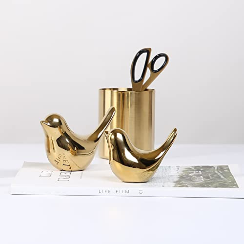 Estatuas De Pajaros Decorativos Pequeños Dorados M Y L