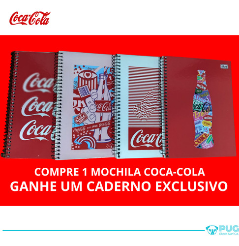 Mochila 20 L Unissex Coca-cola Urbana Reforçada C/ Caderno