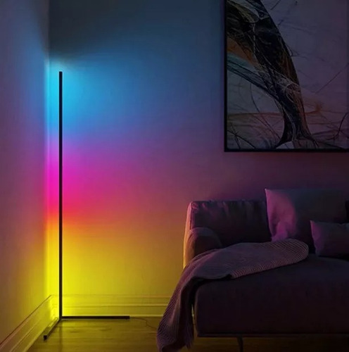 Lámpara Conexion Usb De Pie Luces Led Rgb Control Remoto