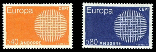 Tema Europa - Andorra Francesa 1970 - Serie Mint - Yv 202-3