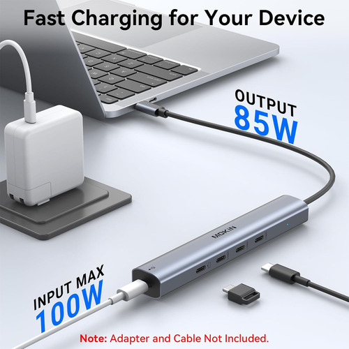 Usb C Hub 10gbps,mokin Usb C Splitter With 4k@60hz Video ...