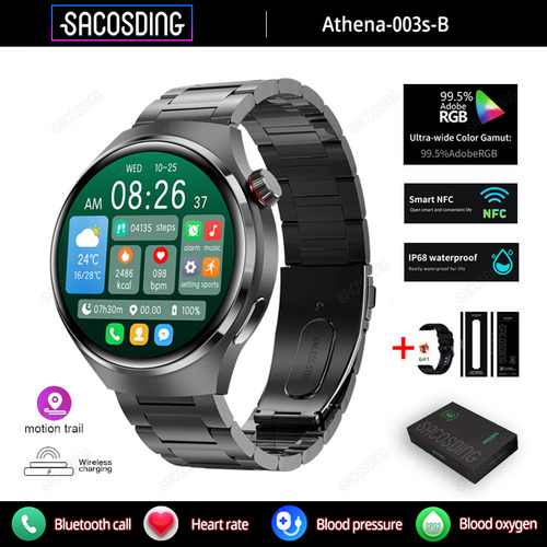 Gt4pro Reloj Inteligente Hombre Smartwatch Mujer Para Huawei Color De La Malla Negro