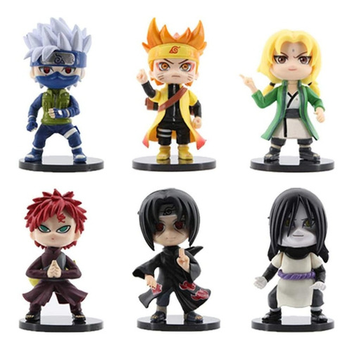 Naruto: Shippuden Set De  6 Figuras De 10 Cm Material Pvc