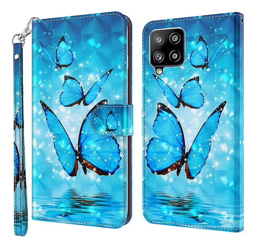 Funda Piel Sintetica Para Samsung Galaxy Diseño Mariposa