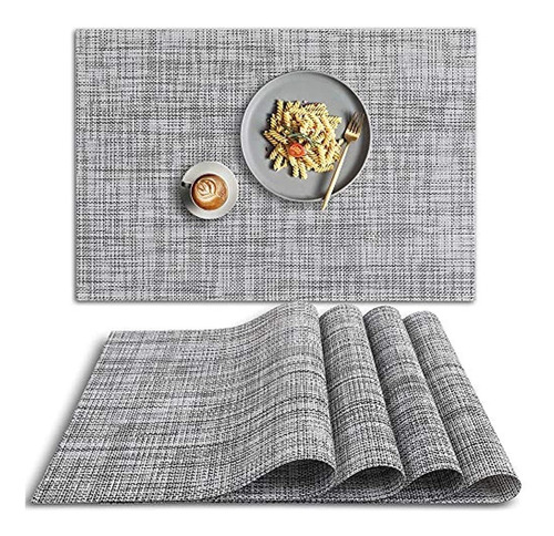 Homedge Pvc Placemat 4 Pcs De Esteras Antideslizantes Resist