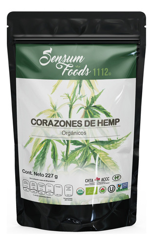 Corazones De Semilla De Hemp Orgánicos 227 G Sensum Foods