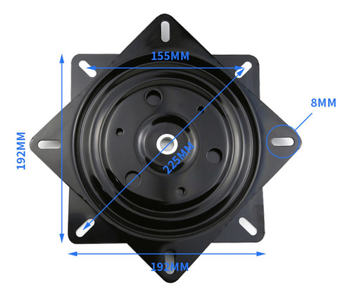 Placa De Rodamiento Suave Para Silla, Giratoria, 8 Pulgadas