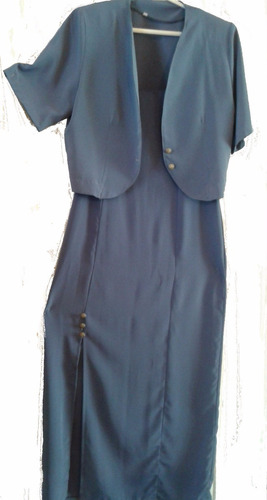 Vestido Fiesta Raso Finito S O M, Largo Muy Fresco Con Saco