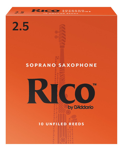 Pack X 10 Caña Para Saxo Soprano N° 2.5 Rico Ria1025